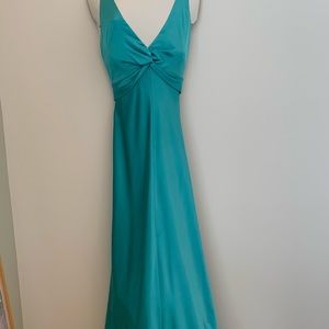 Cache prom dress. Tiffany blue gorgeous satin-like long dress size 6.